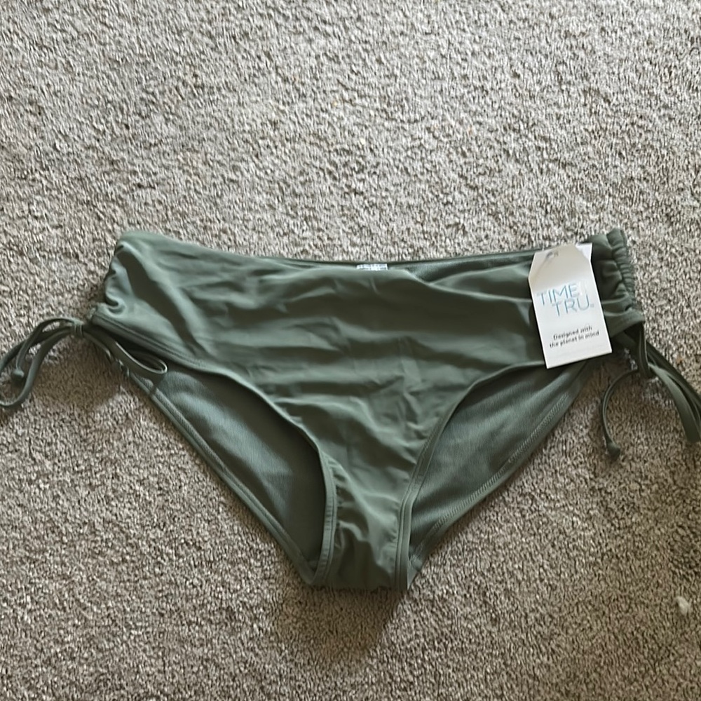 Time and Tru Green Bikini with Adjustable Side Ties